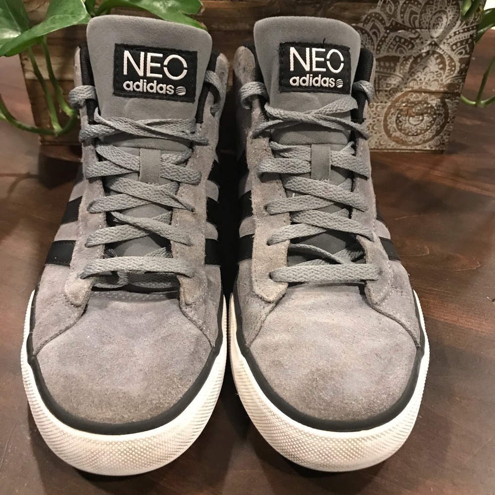 Men’s adidas Neo high top leather sneakers shoes